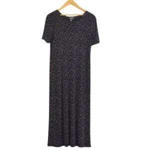 Vintage Saint Tropez West Black Moon Stars Print Celestial Maxi Dress l Size 12